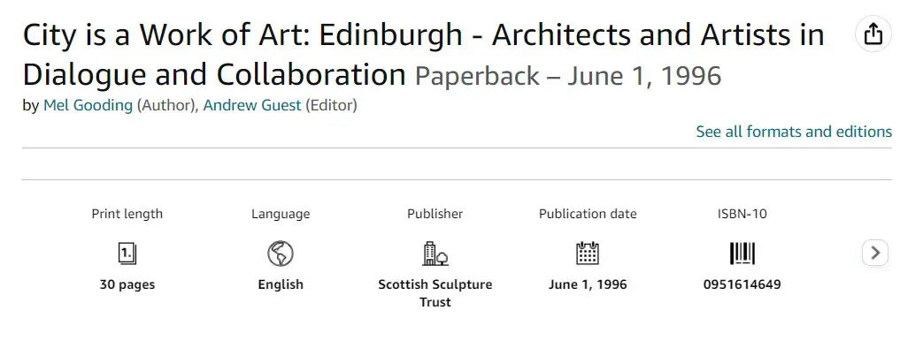 Edinburgh book by Gooding, Guest: City is a Work of Art